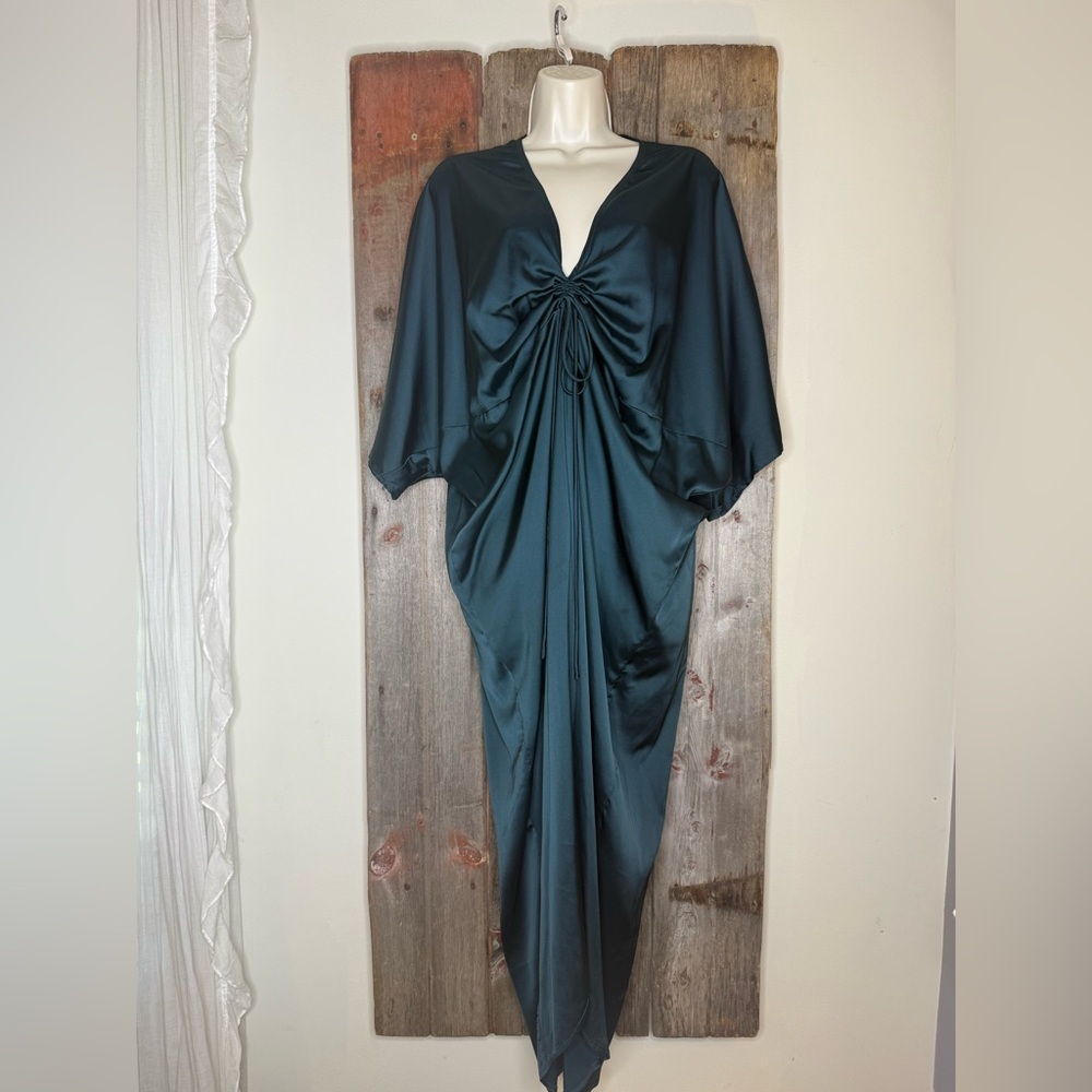 ELAN Nayeli Slouchy Maxi Dress In Dark Teal size Small - Picture 3 of 12